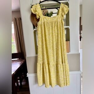 NWOT - Yellow Floral Ruffle Dress